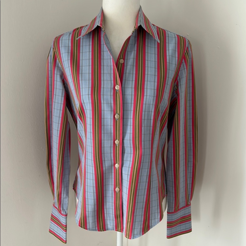 Classic Preppy Striped Button Down Shirt